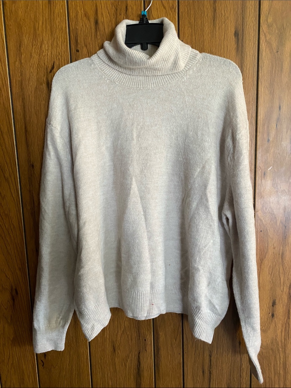 H&M Cream Ribbed Turtleneck Sweater